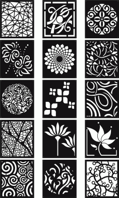 Screen Patterns Set For Laser Cut Free Vector File