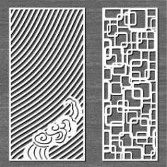 Screen Ripples And Connected Squares For Laser Cut Cnc Free Vector File