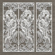 Screen Style Dragon Oriental For Laser Cut Cnc Free Vector File, Free Vectors File