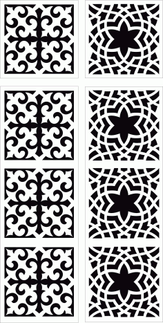 Seamless Separator Floral Grill Designs For Laser Cutting Free DXF File