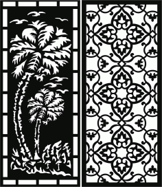 Separator Floral Screen Decor Seamless Designs For Laser Cutting Free DXF File