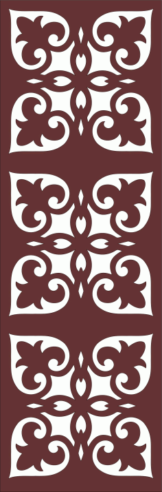 Separator Seamless Floral Grill Designs For Laser Cutting Free DXF File