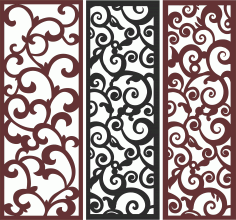 Separator Seamless Floral Screen Designs For Laser Cutting Free DXF File