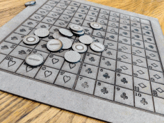 Sequence Board Game And Pieces Laser Cut Free Vector File