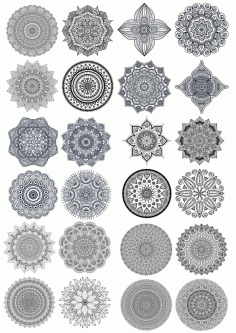 Set Of Decorative Mandala Ornament Free Vector File