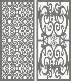 Set Of Panel Screen Room Divider Patterns For Laser Cutting Free DXF File