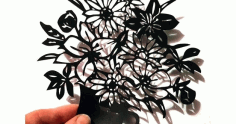 Silhouette Flower Bouquet Free DXF File