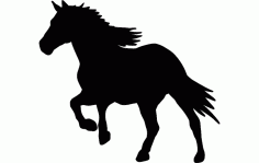 Silhouette Horse Running Free DXF File