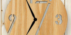 Simple Wall Clock For Laser Cut Free DXF File