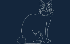 Sitting Cat Free DXF File