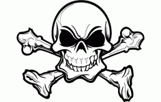 Skull Silhouette Details Free DXF File