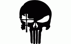 Skull With Cross Eye Free DXF File