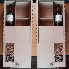 Slide Top Wine Bottle Box With Compartments Laser Cut Free Vector File