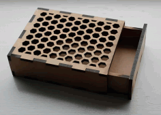 Sliding Box With Honeycomb Cutout Pattern Laser Cut Free Vector File