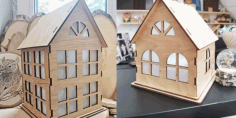 Small Houses Simple 4mm For Laser Cut Free Vector File