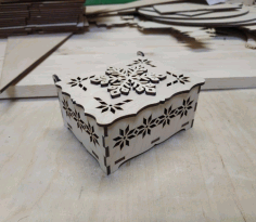 Snowflake Box Template Wooden Decor Snowflake Favour Box Laser Cut Free Vector File, Free Vectors File