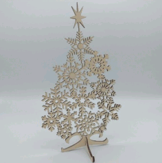 Snowflake Christmas Tree Laser Cut Free DXF File