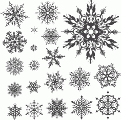 Snowflake Set Free For Laser Cutting Free Vector File