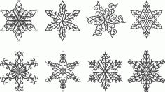 Snowflake Set Free Vector File