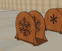 Snowflaks Wooden Napkin Holder 3mm Laser Cut Free DXF File