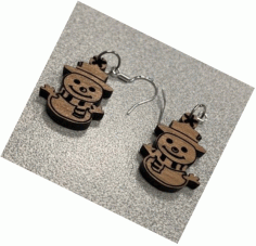 Snowman Wooden Earrings Women Jewelry Laser Cut Free Vector File, Free Vectors File