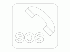 Sos Sign And Phone Box On Highway Free DXF File