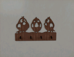 Sparrow Bird Wall Hanger Key Coat Hook Clothes Rack For Laser Cut Free Vector File