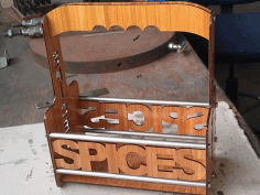 Spices Caddy With Handle For Laser Cutting Free Vector File