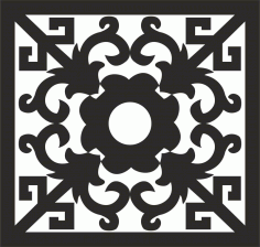 Square Ornament Art Free DXF File