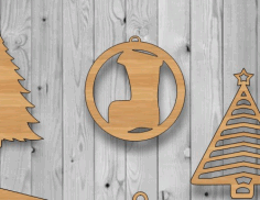 Stocking Christmas Tree Decoration Bauble Laser Cut Free Vector File