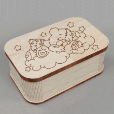 Sweet Dreams Wooden Box With Cute Sleeping Panda Engraving Art Laser Cut Free Vector File