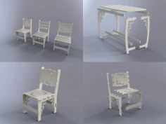 Table And Chair White Free Vector File