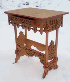 Table With Drawer For Laser Cut Free Vector File