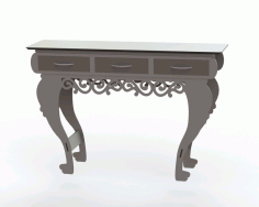 Table With Three Drawers Free DXF File