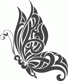 Tattoo Butterfly Wall Art Design Free DXF File