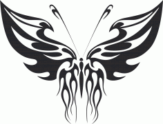 Tattoo Tribal Butterfly Metal Art Free DXF File