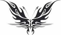 Tattoo Tribal Butterfly Plasma Art Free DXF File