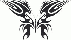 Tattoo Tribal Butterfly Silhouette Design Free DXF File