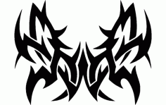 Tattoo Tribal Butterfly Vector Free DXF File