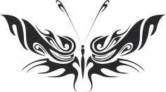 Tattoo Tribal Butterfly Wildlife 336 Free DXF File