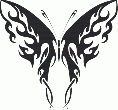 Tattoo Tribal Butterfly Wildlife Art Free DXF File