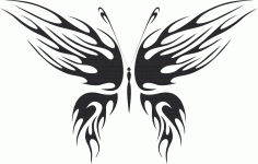Tattoo Tribal Butterfly Wildlife Vector Free DXF File