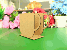 Tea Cup Vertical Napkin Holder Laser Cutting Free DXF File, Free Vectors File