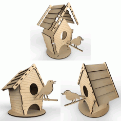 Tea House Birdhouse Layout For Laser Cutting Plywood Free DXF File
