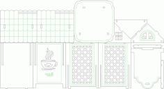 Tea House Layout 3 For Laser Cut Free Vector File