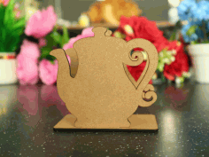 Teapot Napkin Holder Stand Laser Cutting Free DXF File