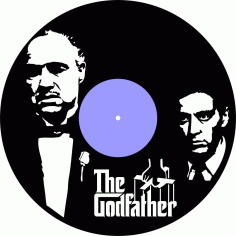 The Godfather Vinyl Record Wall Clock Laser Cutting Free Vector File