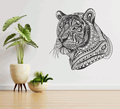 Tiger Wall Decor For Laser Cut Free Vector File