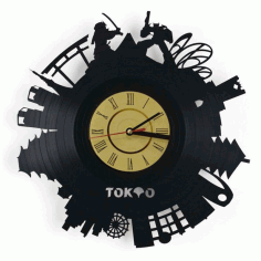 Tokyo City Wall Clock Free Vector File