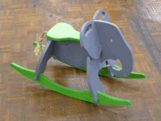 Toy Elephant Rocker Laser Cut 3d Puzzle Free DXF File